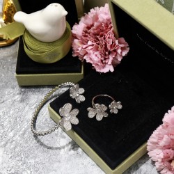 Van Cleef & Arpels Frivole Silver Rose Gold Bracelets 