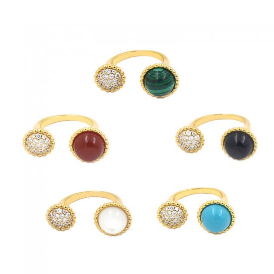 Van Cleef & Arpels Perlee Couleurs Gold VCA Rings/White/Green Of 5 Colors