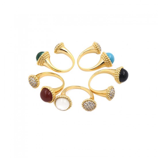 Van Cleef & Arpels Perlee Couleurs Gold VCA Rings/White/Green Of 5 Colors