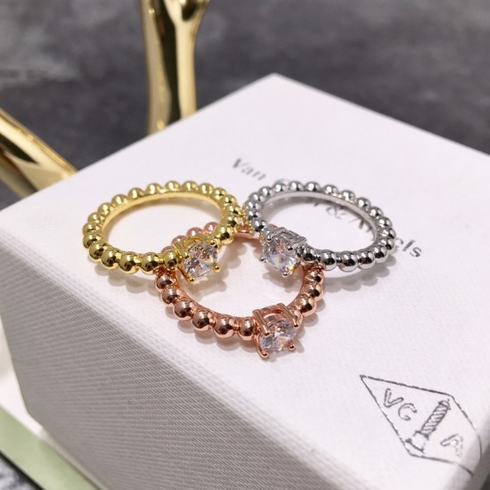 Van Cleef & Arpels Perlee Pearls Of Rose Gold/Silver And Gold VCA Rings 3 Colors