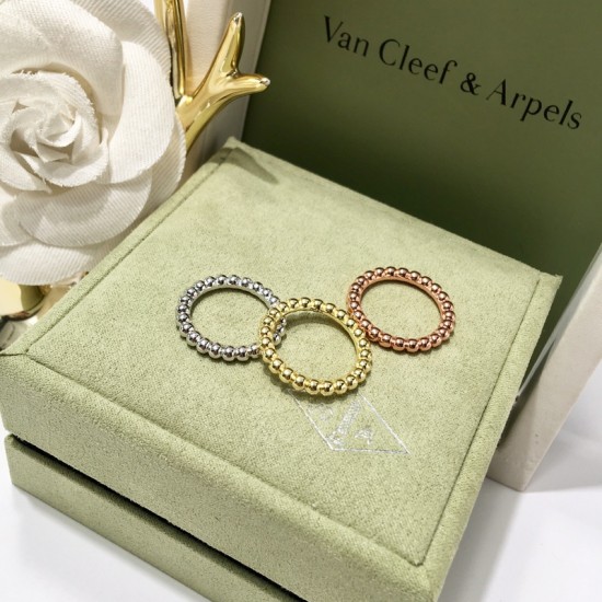 Van Cleef & Arpels Perlee Pearls Of Rose Gold With Silver/Gold VCA Rings 3 Colors