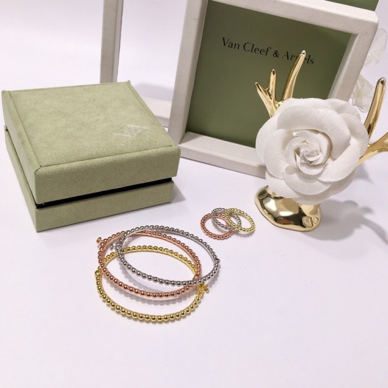 Van Cleef & Arpels Perlee Pearls Of Rose Gold With Silver/Gold VCA Rings 3 Colors