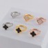 Van Cleef & Arpels Sweet Alhambra Of Rose Gold/Black Silver VCA Rings 6 Colors 