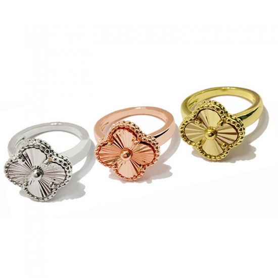 Van Cleef & Arpels Sweet Alhambra Of Rose Gold/Silver And Gold VCA Rings 3 Colors