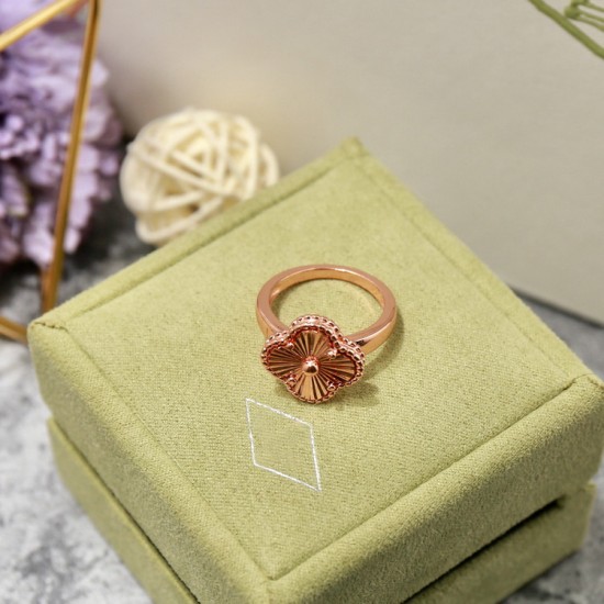 Van Cleef & Arpels Sweet Alhambra Of Rose Gold/Silver And Gold VCA Rings 3 Colors