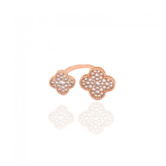 Van Cleef & Arpels Sweet Alhambra Of Rose Gold/Silver/Gold VCA Rings Gold 3 Colors