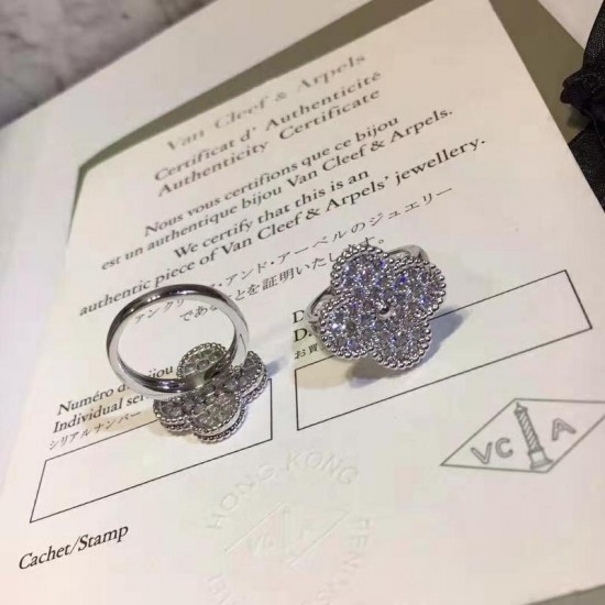 Van Cleef & Arpels Sweet Alhambra Of Silver VCA Rings