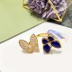 Van Cleef & Arpels Two Butterfly Of Gold Silver/Blue VCA Rings 2 Colors