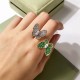 Van Cleef & Arpels Two Butterfly Of Gold/Silver/Green/Pink VCA Rings 4 Colors