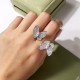 Van Cleef & Arpels Two Butterfly Of Gold/Silver/Green/Pink VCA Rings 4 Colors