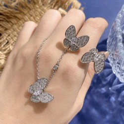 Van Cleef & Arpels Two Butterfly Of Silver VCA Rings 