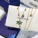 Swarovski Lime Palm Tree Necklace 5375301