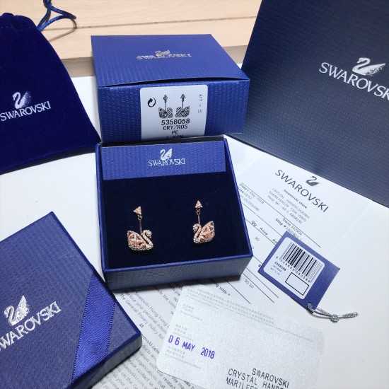 Swarovski Facet Swan Earrings 5358058