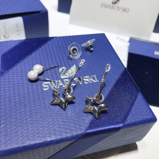 Swarovski Crystal Pearl Five-pointed Star Earrings 5215279