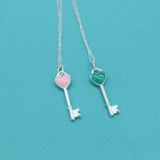 Tiffany Keys Heart Key Pendant Sterling Silver