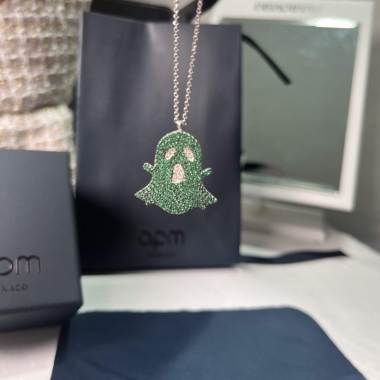 APM Monaco Green Ghost Necklace W Jewelry