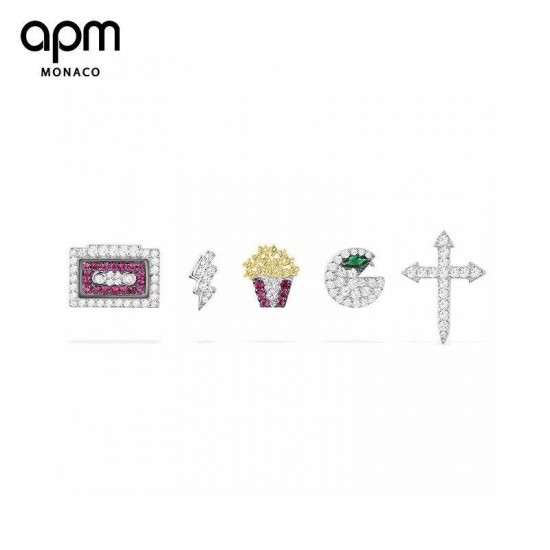 APM Monaco Silver Ear Stud For W 5 kinds Of Suit Jewelry