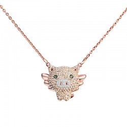 Swarovski Lirrle Pig Flying  Women's Necklace 5446986