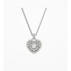 Swarovski Hyperbola Heart Pendant in White, Rhodium-Plated 5684386