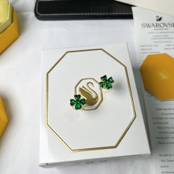 Swarovski Ldyllia Green Four-Leaf Clover Stud Earrings For W Jewelry 5666236 