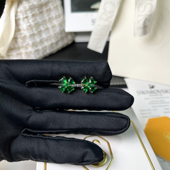 Swarovski Ldyllia Green Four-Leaf Clover Stud Earrings For W Jewelry 5666236