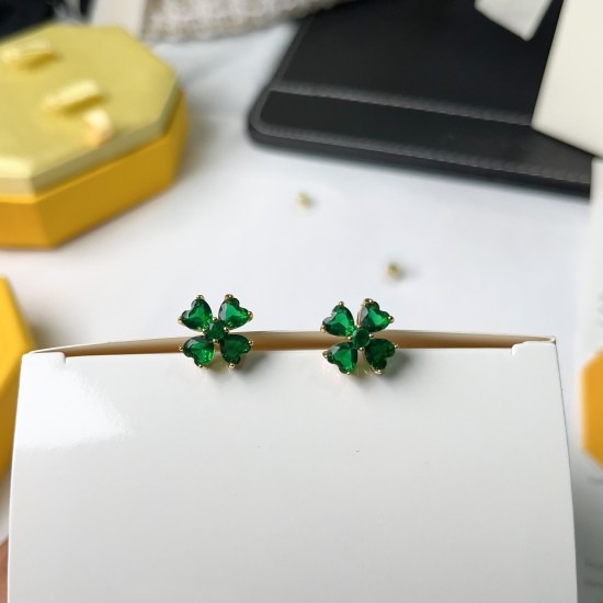 Swarovski Ldyllia Green Four-Leaf Clover Stud Earrings For W Jewelry 5666236